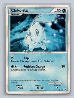 Chikorita 53/95 Common Call of Legends DMG 2011 SUN BLEACHED Free Shipping! - Image 1