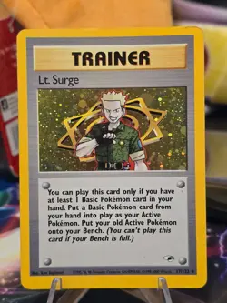 Lt. Surge 17/132 Gym Heroes 2000 Holo Rare WOTC Pokemon Card TCG - Image 1