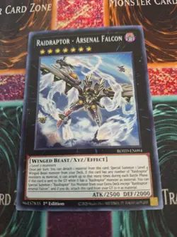Yugioh Raidraptor - Arsenal Falcon ROTD-EN094 Super Rare 1st Edition Near Mint - Image 1