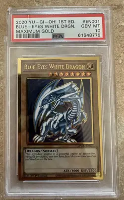 Konami Yu-Gi-Oh Blue-Eyes White Dragon MAGO-EN001 Maximum Gold PSA 10 - Image 2