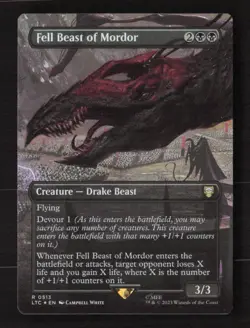 Fell Beast of Mordor (Borderless) FOIL CMDR: LOTR: Tales of Middle-earth #513 - Image 1
