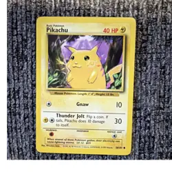 Pikachu Base Set 58/102 Common Unlimited 40 HP English Pokemon TCG Card 1999 - Image 1