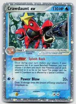 Crawdaunt ex 99/110 Holon Phantoms Holo Pokemon LP -swirl - Image 1