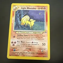 Light Ninetales 50/105 Uncommon Neo Destiny Vintage Pokemon Card Near Mint - Image 1