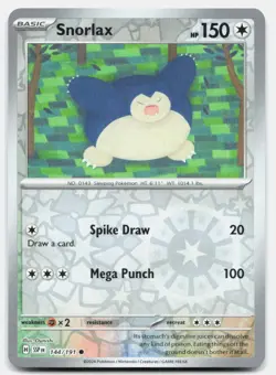 Snorlax 144/191 Common Surging Sparks Pokemon Reverse Holo Near Mint - Image 1