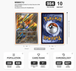 2024 Pokemon SV Paldean Fates ETB #075 Mimikyu Promo TAG 10 (984) *RANK #1* - Image 4