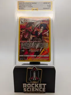 2022 Pokemon Sword & Shield Brilliant Stars #TG10 Full Art Houndoom AGS 10 - Image 1