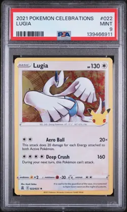 POKEMON PSA 9 MINT HOLO CELEBRATIONS 022 LUGIA - Image 1