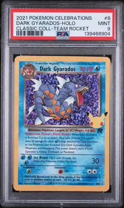 POKEMON PSA 9 MINT CELEBRATIONS CLASSIC COLLECTION 8 DARK GYARADOS-HOLO - Image 1