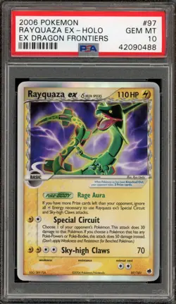 Pokemon Rayquaza ex EX Dragon Frontiers Holo Ultra Rare #97 PSA 10 Gem Mint - Image 1