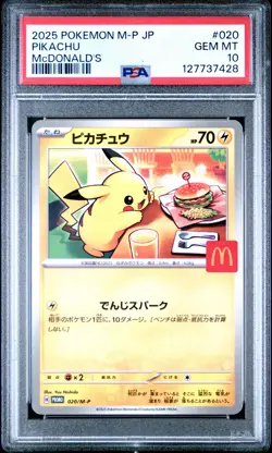 2025 POKEMON JAPANESE M-P PROMO MCDONALD'S #020 PIKACHU PSA 10 - Image 1