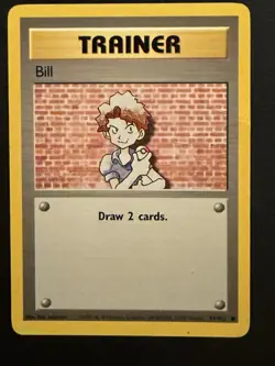 Vintage Pokemon TCG Bill Trainer Base Set 91/102 - MP see photograph - Image 2