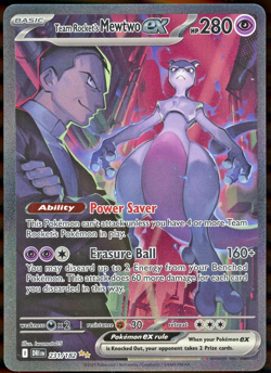 Pokemon TCG Team Rocket's Mewtwo EX SIR Illustration 231/182 English NM - Image 1