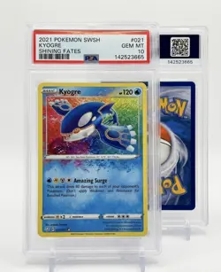 Pokemon Shining Fates Kyogre 021/072 Amazing Rare Holo PSA 10 - Image 1