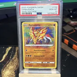 Pokemon TCG: Zamazenta 102/185 Swsh04: Vivid Voltage Holo PSA 10 - Image 1