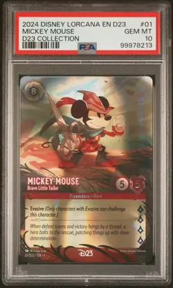 DISNEY LORCANA EN D23-D23 EXPO PROMO MICKEY MOUSE - BRAVE LITTLE TAILOR PSA 10 - Image 1