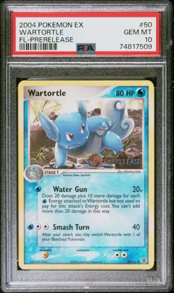 2004 Pokemon EX Fire Red & Leaf Green Wartortle Prerelease 50/112 PSA 10 Card - Image 1