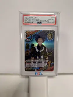 HA-03-037 Hitoshi Shinso Signature 2017 My Hero Academia Tag Card Game PSA 10 - Image 1