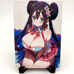 PokeGirl Rosa Sexy Hot Anime Waifu Girl Doujin Lewd Goddess Story Holo Art Card - Image 1