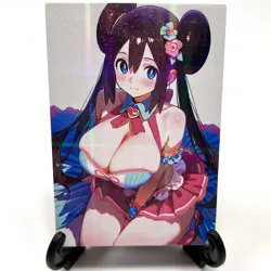PokeGirl Rosa Sexy Hot Anime Waifu Girl Doujin Lewd Goddess Story Holo Art Card - Image 2