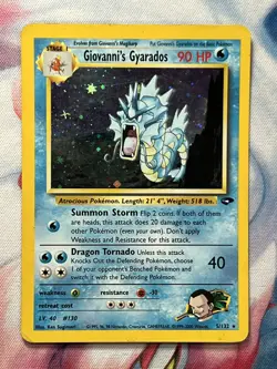 Giovanni's Gyarados 5/132 Holo Unlimited English Gym Challenge Pokemon Card HP+ - Image 1