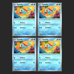 4x Squirtle 007/165 Pokemon 151 2023 Pokemon Cards Playset Play Set - Image 1