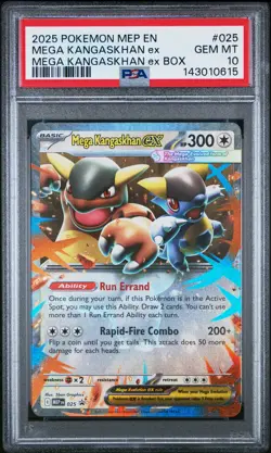2025 Pokemon Mega Kangaskhan ex #025 ME Black Star Promo PSA 10 - Image 1