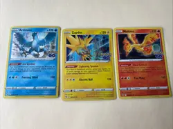 ⚡Zapdos 🔥Moltres ❄Articuno - Pokemon GO LEGENDARY BIRDS HOLOS 3 Card Set - NM - Image 1