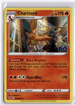 Charizard Holo Rare Pokemon GO 010/078 NM - Image 1