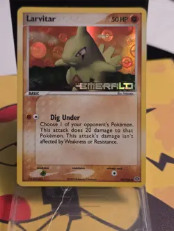 Larvitar 52/106 EX Emerald Pokemon Card Reverse Holo Foil Rare Near Mint - Image 1