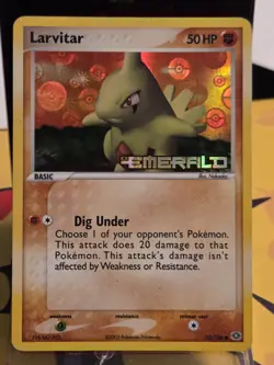 Larvitar 52/106 EX Emerald Pokemon Card Reverse Holo Foil Rare Near Mint - Image 2
