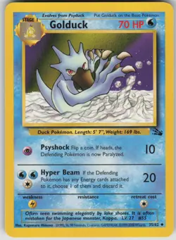 Pokemon TCG Golduck Uncommon Fossil 35/62 - Image 1