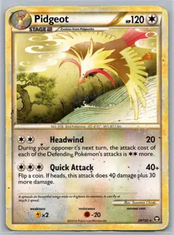 Pidgeot 29/102 R HGSS Triumphant HP Pokemon - Image 1