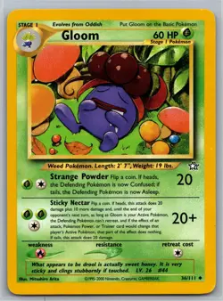 Gloom 36/111 UC Neo Genesis Unlimited LP Pokemon - Image 1
