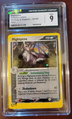 CGC 9 MINT 2003 Pokemon EX Ruby and Sapphire Mightyena #10 Holo Rare - Image 1