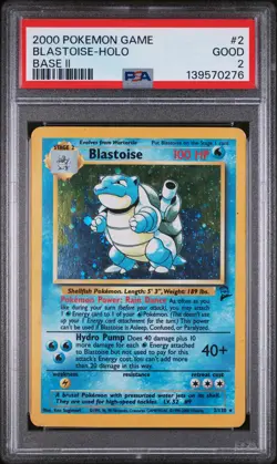 2000 POKEMON BASE SET 2 #2 BLASTOISE-HOLO PSA 2 - Image 1