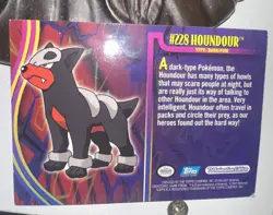Houndour # 228 Pokemon Card Topps TV Animation Edition - Image 2