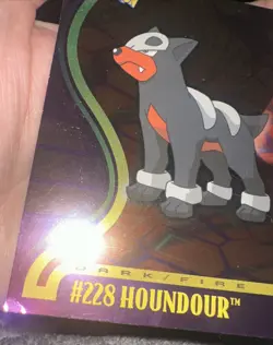Houndour # 228 Pokemon Card Topps TV Animation Edition - Image 3