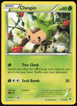 Chespin 9/162 Common BREAKthrough Pokemon Moderately Played - Image 1