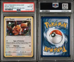 2021 POKEMON SWSH CHILLING REIGN THREE PACK BLISTERS PROMO #118 EEVEE-HOLO PSA 8 - Image 3