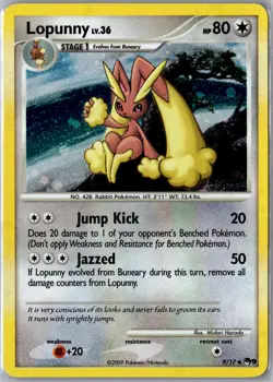Lopunny 9/17 Uncommon POP Series 9 Pokemon Holo Near Mint - Image 1
