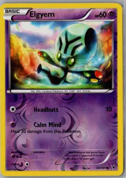 Elgyem 54/101 Common Noble Victories Pokemon Reverse Holo Near Mint - Image 1