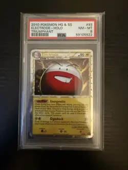 2010 POKEMON HEARTGOLD & SOULSILVER TRIUMPHANT #93 ELECTRODE-HOLO PSA 8 - Image 1