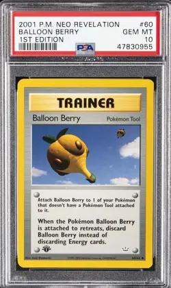 2001 POKEMON NEO REVELATION 1ST EDITION #60 BALLOON BERRY PSA 10 - Image 1