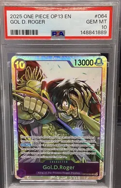 2025 One Piece OP13-064 Gol D. Roger PSA 10! - Image 1