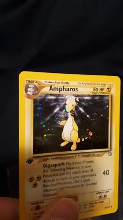 Pokemon! Ampharos 1st Edition Holo Rare Neo Genesis Breath Swirl 1/111 NM-Mint - Image 1