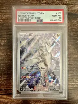 2025 Pokemon N’s Reshiram Illustration Rare PSA 10 GEM MINT #167 - Image 1