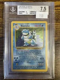 1999 Pokemon Base Set Unlimited 2 Blastoise BGS 7.5 0013320982 Graded Pokemon Ca - Image 1