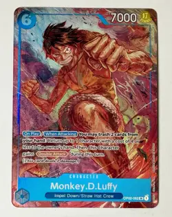One Piece Monkey D. Luffy OP02-062 Alt Art SR Paramount War English Foil Card - Image 1