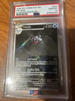 2024 POKEMON PAF EN-PALDEAN FATES 225 PALAFIN ILLUSTRATION RARE PSA 10 GEM MINT - Image 1